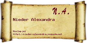 Nieder Alexandra névjegykártya